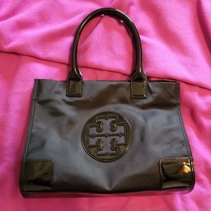TORY BURCH Satin/Patent Tote